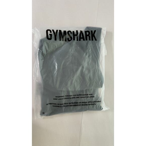 GymShark Everyday Seamless Long Sleeve Crop Top Womens Medium Cargo Teal B7A2S - Picture 7 of 8